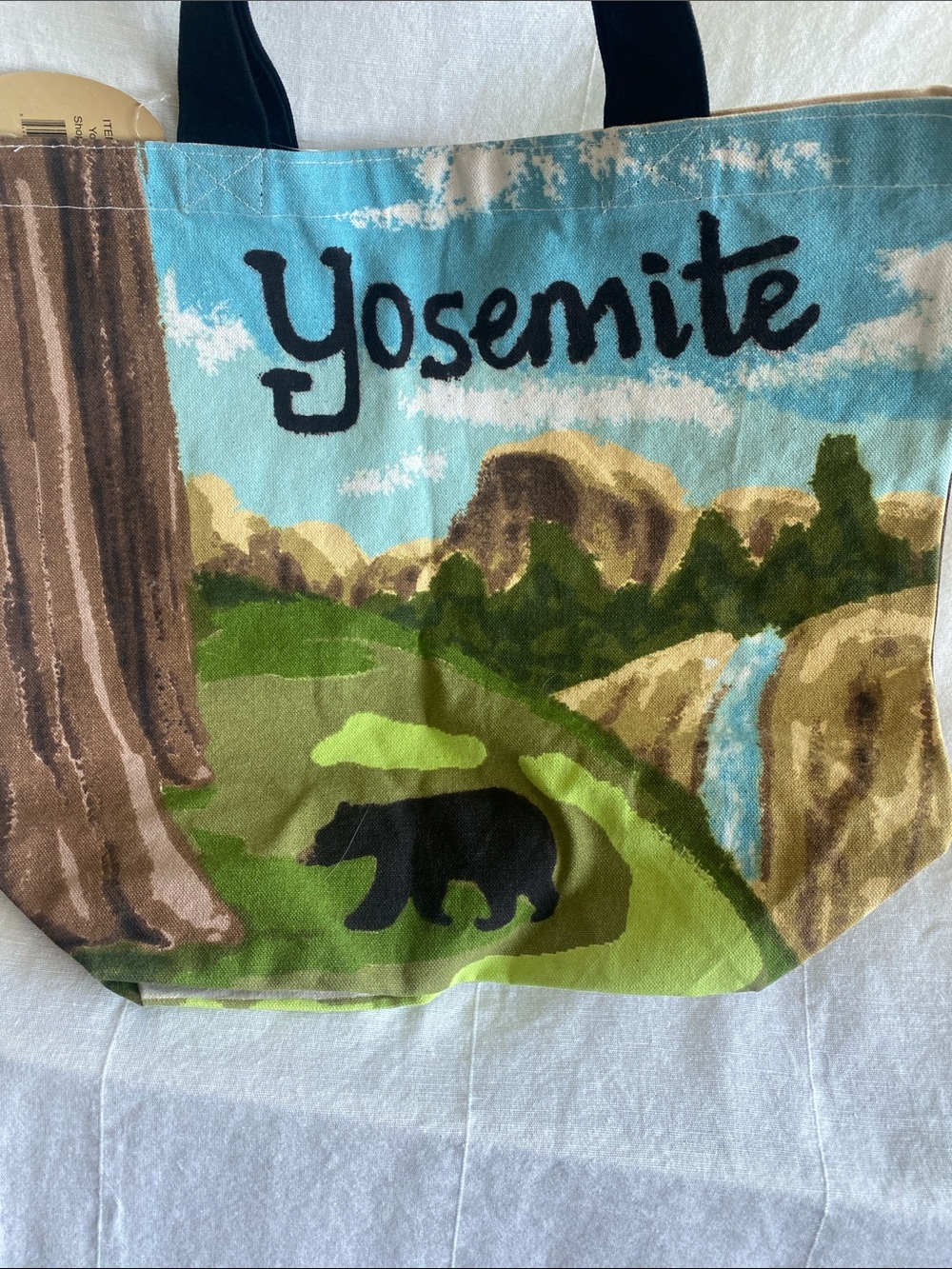 Yosemite Scenic Canvas Tote Bag with Black Handles